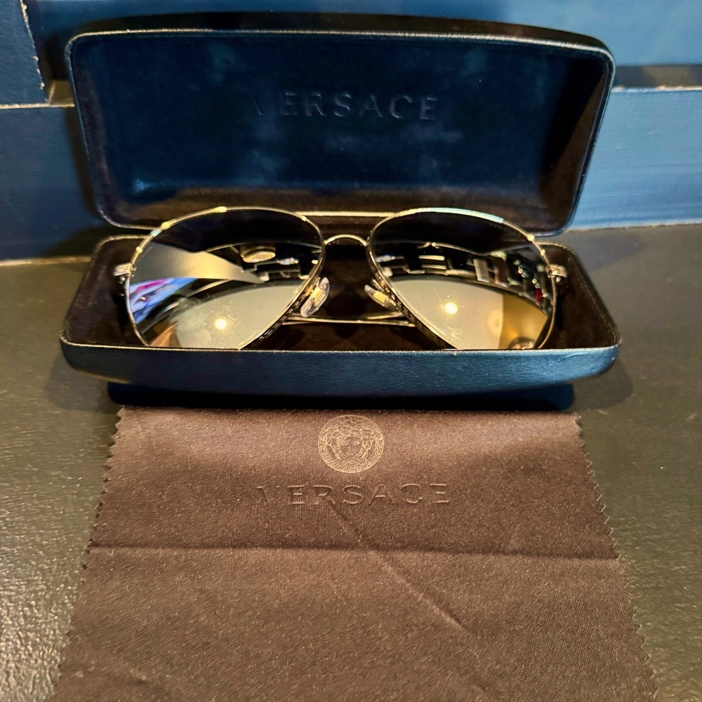 Versace Aviator Mirrored Sunglasses - Unisex Sunglasses